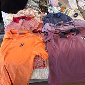 5 large golf shirts like new!